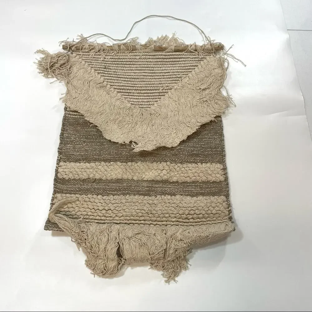 CONCEPTS IN TIME Striped V Fringe Woven Tapestry home wall decor